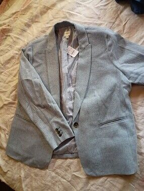 J. Crew Light Gray Herringbone Blazer